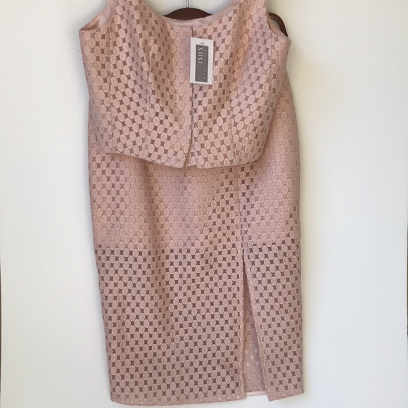 Intermix Embroidered Lace Pencil Skirt Top Set S - Picture 3 of 13